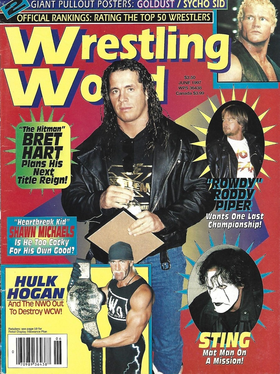 JUNE 1997 WRESTLING WORLD MAGAZINE BRET HART SYCHO SIS RODDY PIPER