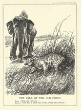 1930 BRITISH COLONIAL CARTOON: "INDIAN UNREST" Poornesh Swara - INDEPENDENCE