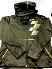 Nike Boys Size XL Therma Dri Fit Full Zipper Green CU9090 325 New with tags