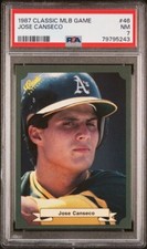 1987 CLASSIC MLB GAME 46 JOSE CANSECO PSA 7 ROOKIE CARD