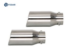 2.5 Id 3.5 Outlet 8.26 Long Dual Wall Rolled Angle Cut Exhaust Tip 2-pack