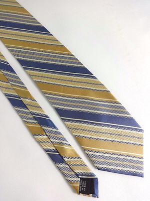 Neu! Croft & Barrow Herren Gold & Blau Seidenkrawatte 52,5'' Lang 3,75'' Breit