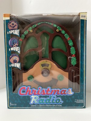 Vtg 1990s Telco Animated Talking Singing Christmas Radio Working MIB See Video