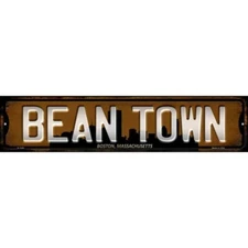 Boston Massachusetts Bean Town 4"x18" metal street sign Home Door Garage Wall