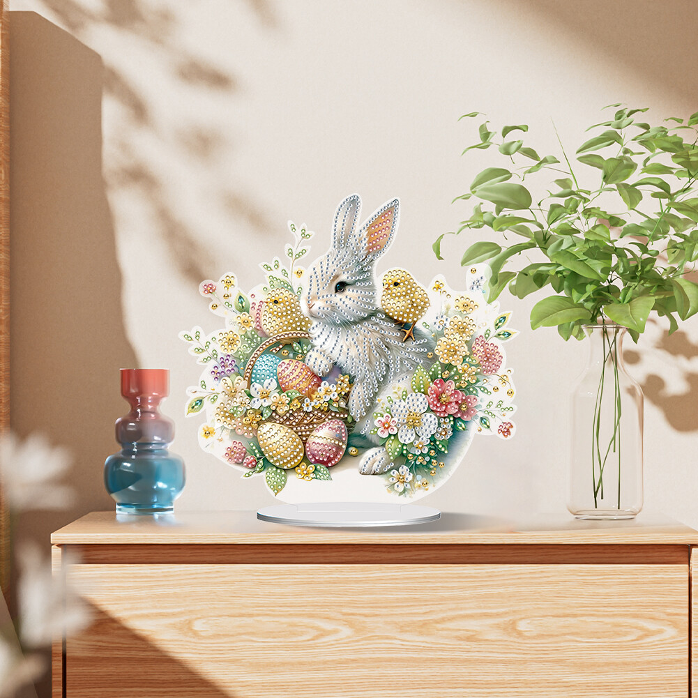 Special Shape Easter Rabbit Egg Flower Desktop Diamond Art Home Decor ...