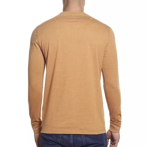 WEATHERPROOF VINTAGE Long Sleeve Brushed Jersey Henley T-Shirt sz S Small Brown - Picture 3 of 4