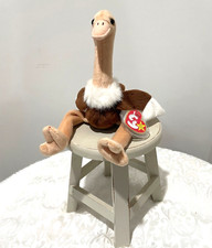 RARE Vintage Ty Beanie Baby "Stretch The Ostrich" Retired 1997 ERRORS MWMT