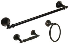 Venetian Bronze Bathroom Accessories 3 PC Combo 18" Towel Bar Ring Holder