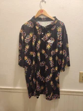 Obnoxious Golf Men's 3XL Black / Multicolor Pineapples Stretch Polo Shirt #56