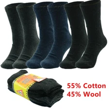 3 Pairs Mens Heavy Duty Winter Thermal Work Boots Wool Cotton Crew Socks 9-13