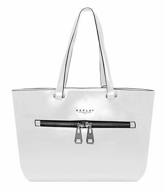 REPLAY Shopper Shopper Schultertasche Tasche Optical White Weiß