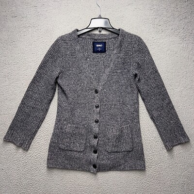 Spao Cardigan Womens Medium Gray Wool Blend Cable Knit