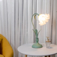 Tiffany Table Lamp Bedside Lamp Floral Stained Glass Lamp Desk Light 19.6" H NEW