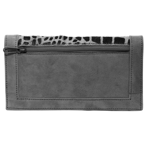 Mittelgroße Geldbörse Fellbesatz 2 Portemonnaie Boho Festival Hippie Geldtasche - Picture 2 of 3
