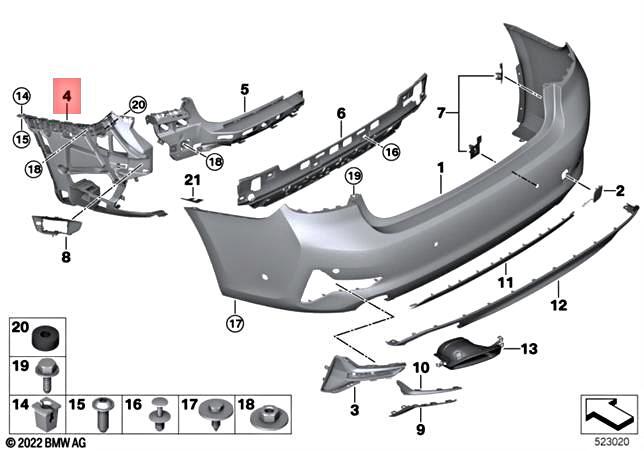 Genuine BMW G20 318d 320d 320dX 320i 1.6 Mount Lateral Rear Right 