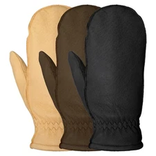 Snowfall Women’s Leather Mittens with Fleece Finger Liners by Pratt and Hart