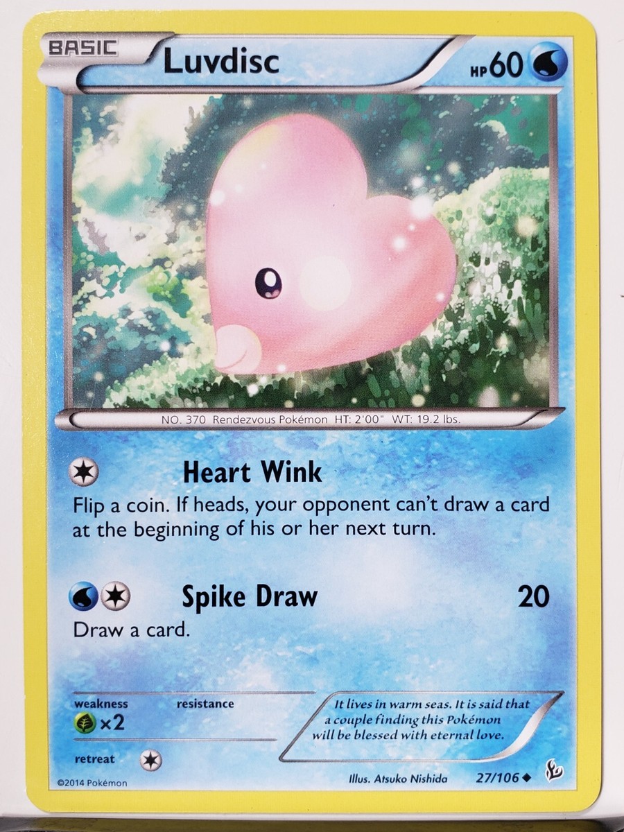 Luvdisc 27/106 - VLP / NM - XY Flashfire Pokemon Card - Atsuko