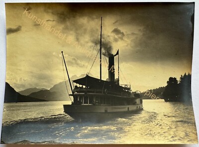 orig. Foto Vierwaldstättersee Weggis Luzern Schiff Boot 1901