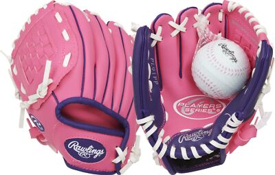 | PLAYERS Series T-Ball & Youth Baseball Glove | Left Hand Throw | 9'' | Pink/...
