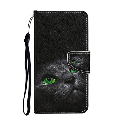 Cat Card Flip Phone Case For iPhone Samsung OPPO Huawei Honor Xiaomi Redmi Vivo