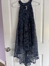 NEW NWT Girls Size 7 Speechless Beautiful Blue Silver Formal Hi Low Dress