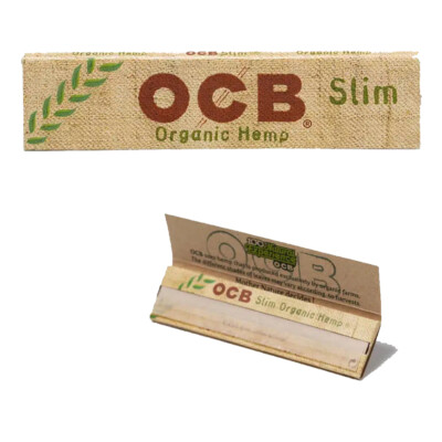 OCB King Size Slim Organic Hemp 100% ungebleicht 4 Hefte á 32 Blättchen
