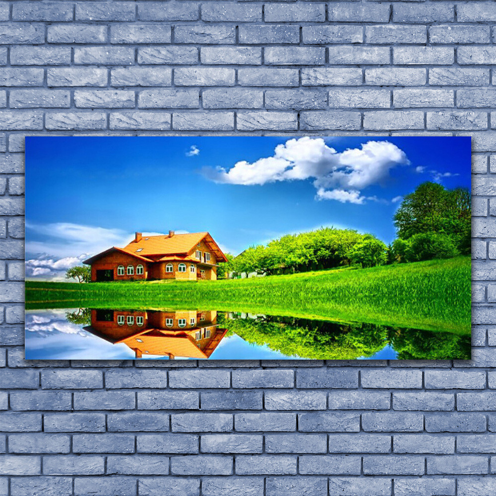 Tableau impression sur toile 140x70 décoration murale maison nature et lac