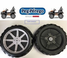 COPPIA RUOTE  ANTERIORI PEG PEREGO GAUCHO ROCK'IN 12 VOLT NERA DAL 2014 AL 2018