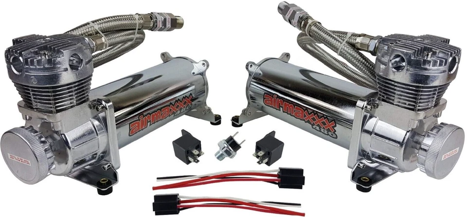 Airmaxxx 480 Cromo 1/2" Válvulas 9 Interruptor D2500 Air Ride Kit Se Adapta 1982-04 S10/S15 Foto 4 de 4