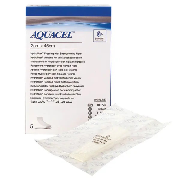 5 Stück Convatec AQUACEL Tamponade 2x45cm Hydrofiber Steril Wundauflage