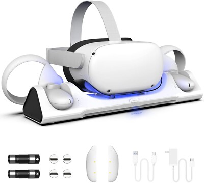 ZYBER Ladestation mit LED für Oculus Quest 2 VR-Brille | USB -Ladeständer