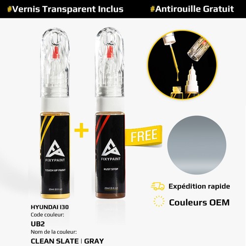 MG PRIME Vernice Per Auto Kit Bombolette Spray 2K Per Hyundai UB2 Clean Slate Pearl/Clean Slate Metallic Bomboletta A Spruzzo Vernice Di Base 2 Componenti Vernice Trasparente - 2
