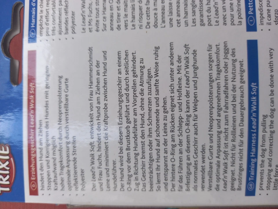 ABVERKAUF Trixie Erziehungsgeschirr Lead n Walk Soft Gr. M sanfte Fuehrleine - Bild 3 von 3