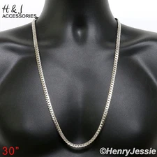 30"MEN 316L Stainless Steel 6mm Silver Miami Cuban Curb Link Chain Necklace