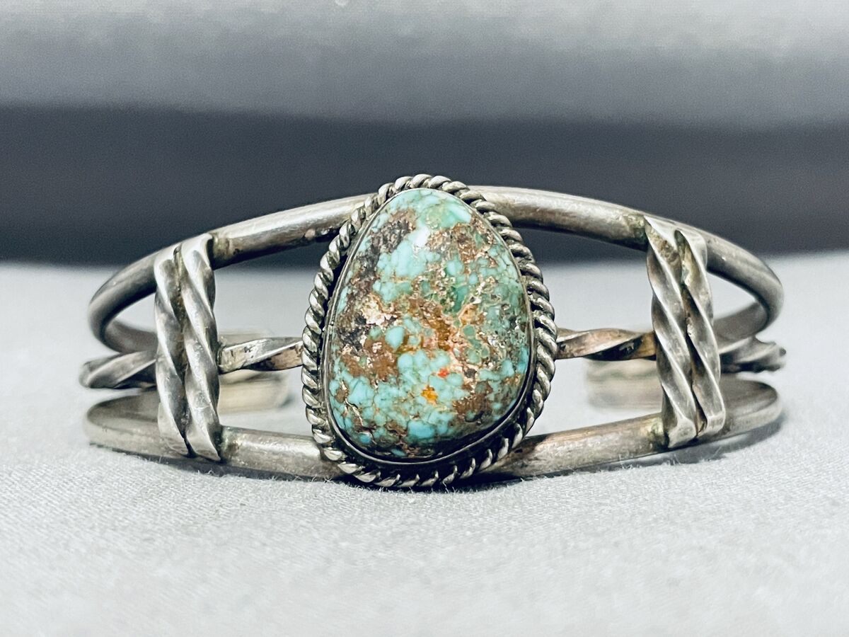 Spectacular Vintage Native American Navajo Royston Turquoise Sterling Silver Bracelet Spectacular Vintage Native American Navajo Royston Turquoise Sterling Silver Bracelet