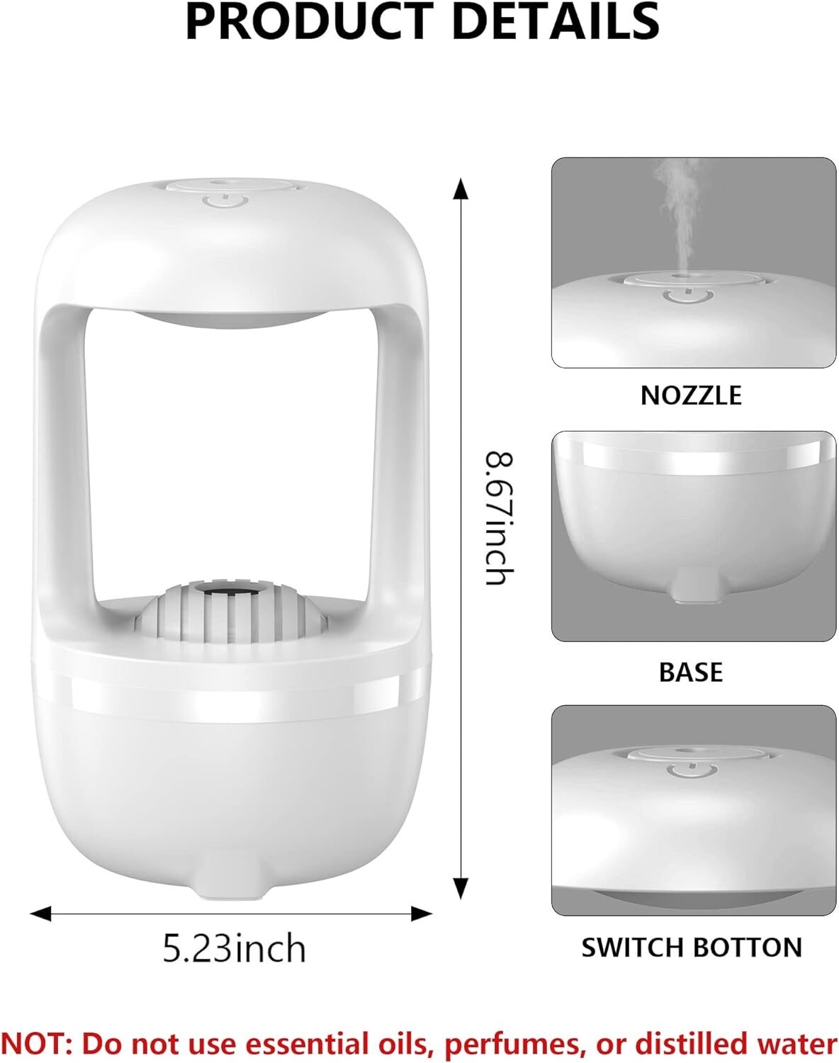 500ML AntiGravity Air Humidifier Water Drop Perfume Aromatherapy Humidifiers eBay