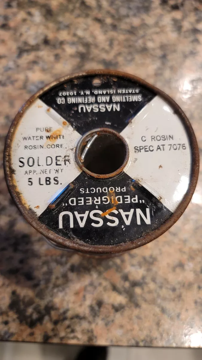 Nassau pure white water rosin solder Pedigreed AT&T Western Electric spec-7076