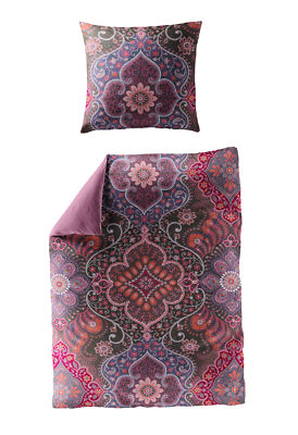 Traumschloss Mako-Satin Digitaldruck Bettwäsche Garnitur - Ornamente beere 