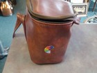 Vintage Kodak Instant Camera Tote Brown Leather Rainbow Strap Carrying Case Bag