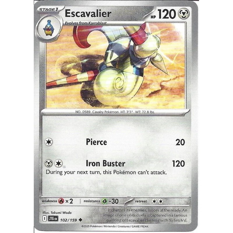 102/159 Escavalier : Uncommon : Journey Together : Pokemon Trading Card Game