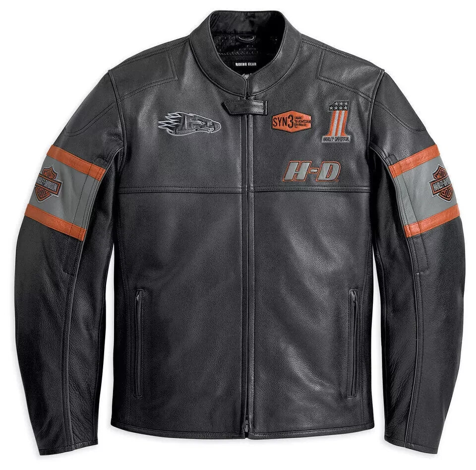 Harley Davidson Screaming Eagle Men's Motorcycle Motorbike Real Leather Jacket.