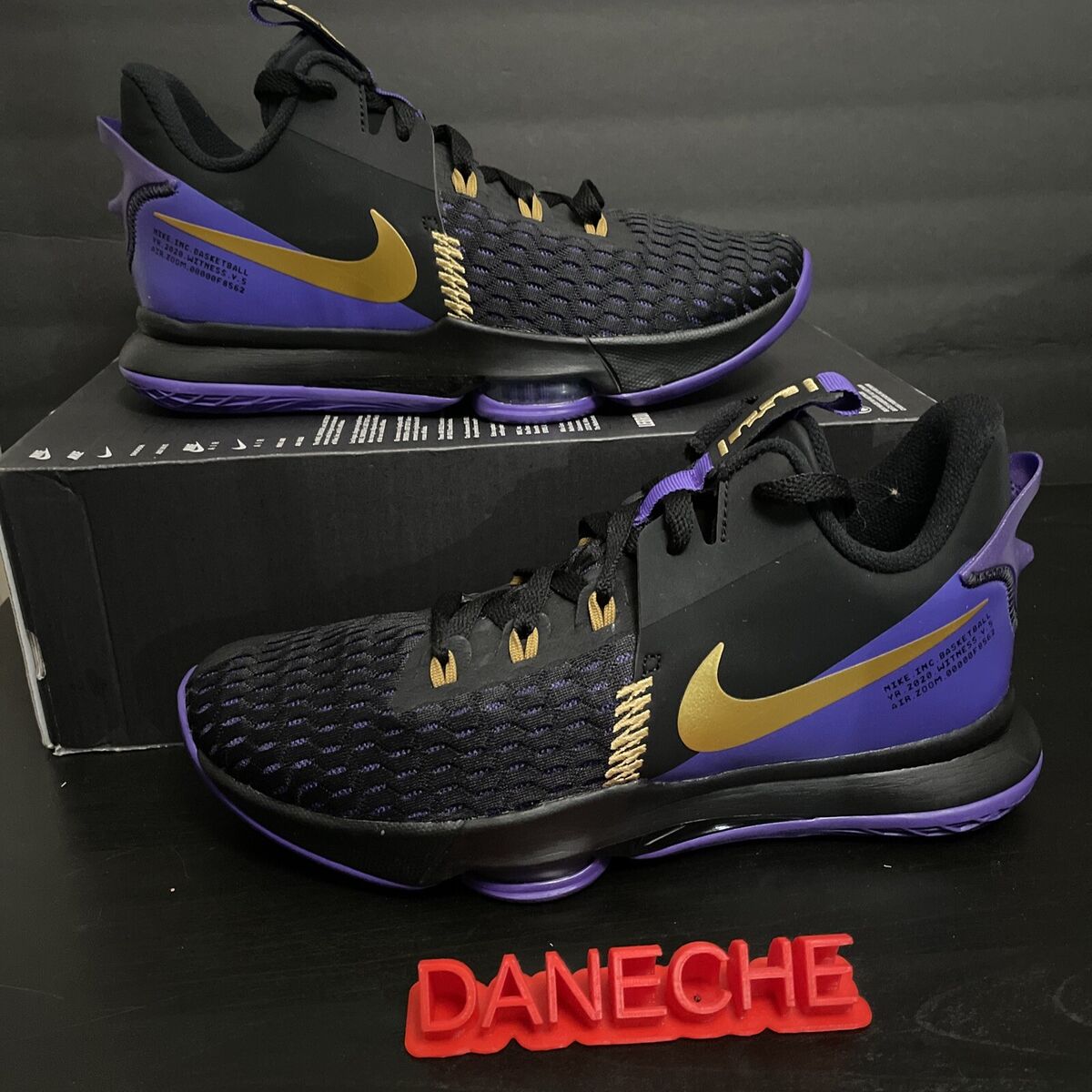Nike LeBron Witness 5 Fierce Purple Metallic Gold LA Lakers Nike LeBron Witness 5 Fierce Purple Metallic Gold LA Lakers