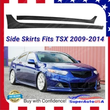 Side Skirts Body Kit ABS Unpainted Black PU Type-S Style Fits Acura TSX 2009-14