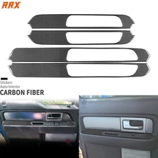 4Pcs Real Carbon Fiber Window Lift Switch Panel Cover For Ford F150 Raptor 09-14