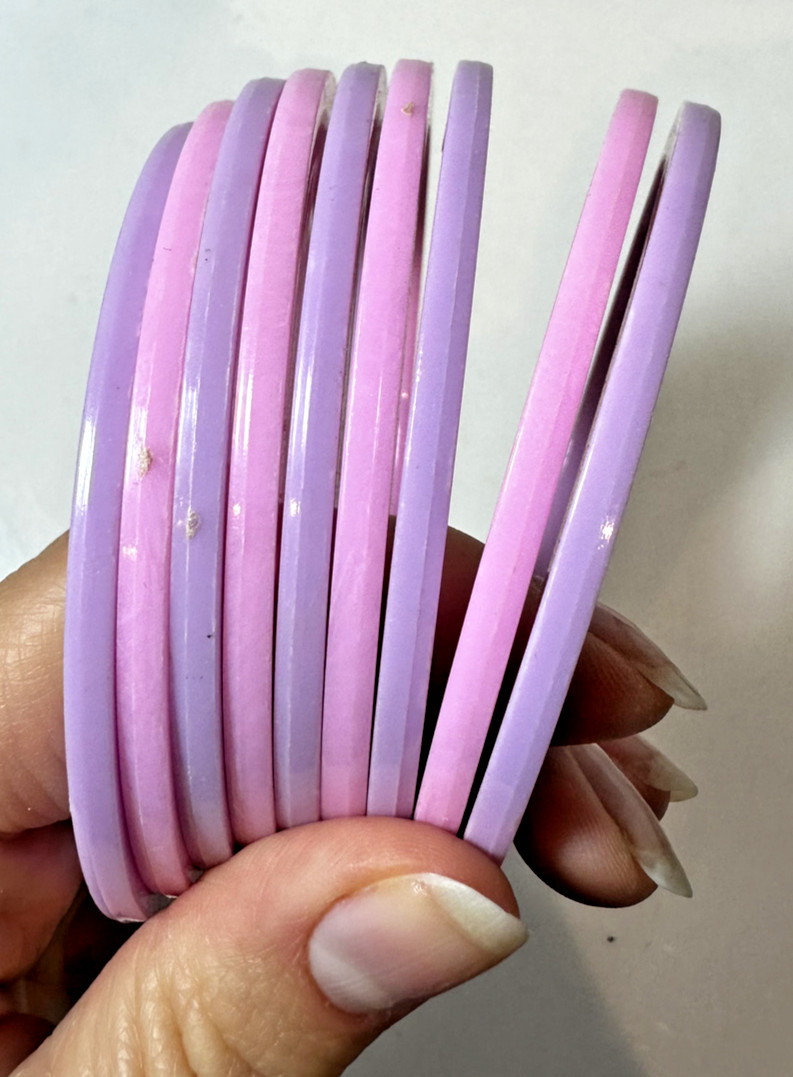 Stackable Chunky ThinPlastic Bangle Light Pink La… - image 4