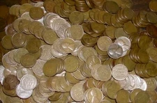 Lot of 250 Circulated THIRTIES Lincoln Wheat Cents Dates 1930-1939 (= 5 Rolls)!