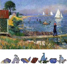Wooden Jigsaw Puzzle for Adults by FoxSmartBox -420 Pieces- Bathers at Bellport