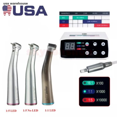 Dental Electric LED Brushless Micro Motor /1:1 1:5 Increasing Handpiece US STOCK