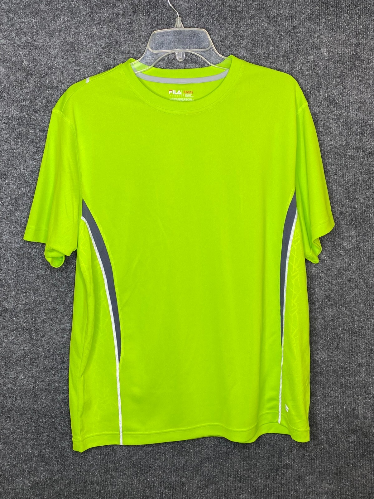 Maglietta Fila Runners Taglia L Large Uomo Verde Lime Running Allenamento T Shirt