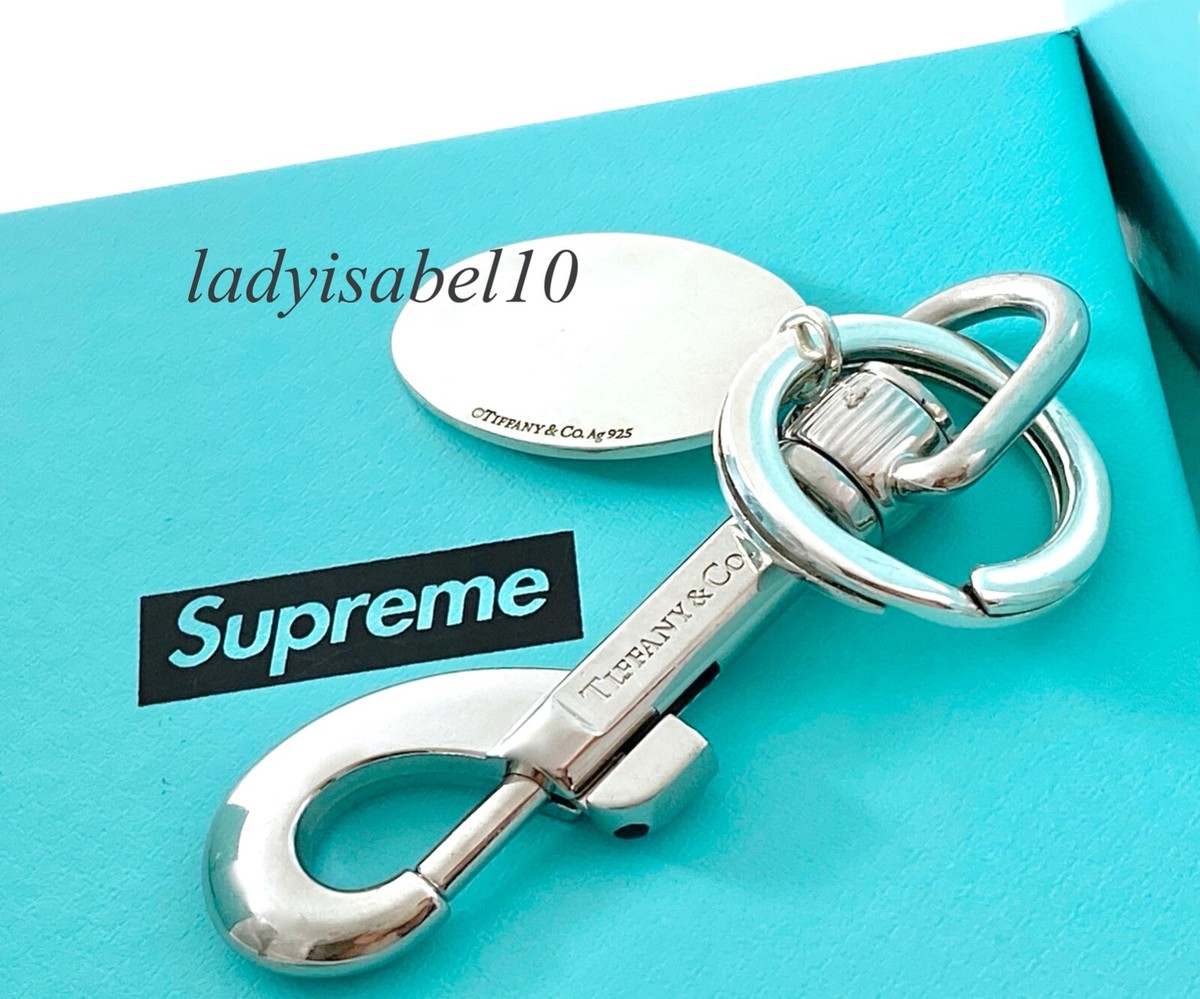 Return To Tiffany & Co. Supreme Oval Tag Keyring Key Ring 925